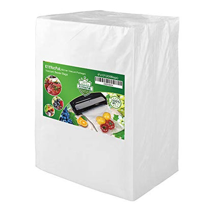 KitVacPak 200 Pint 6X10 Vacuum Food Sealer Bags with BPA Free and Heavy Duty,Commercial Grade Vacuum Sealer Freezer Bags Compatible with Any Type Vacuum Sealer Machine