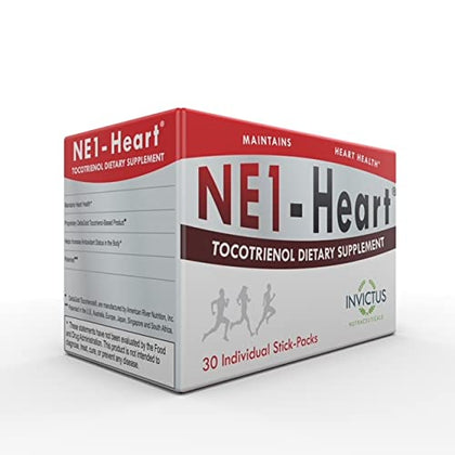 Invictus Nutraceuticals Patented NE1-Heart; assists with maintaining a Healthy Heart; Cardiovascular Benefits; Vitamin E Tocotrienols, Antioxidants; 30 Count Stick Packs