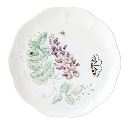 Lenox Butterfly Meadow Blue Butterfly Accent Plate, 1 Count (Pack of 1), white body