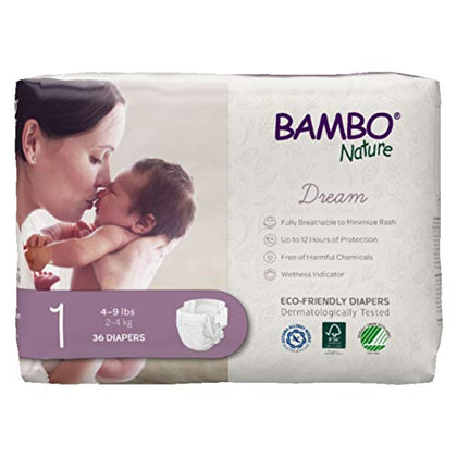 Bambo Nature Premium Baby Diapers (SIZES 0 TO 6 AVAILABLE), Size 1, 36 Count