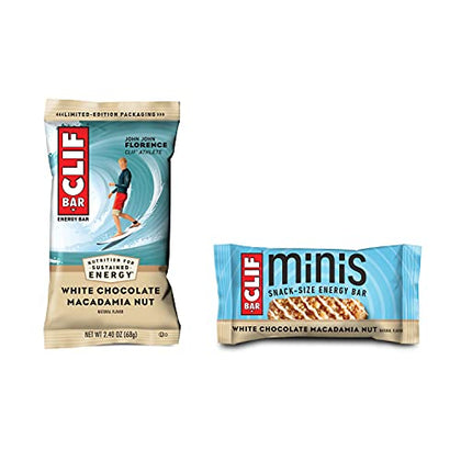 CLIF BAR - White Chocolate Macadamia Nut Flavor - Full Size and Mini Energy Bars - Made with Organic Oats - Non-GMO - Plant Based - Amazon Exclusive - 2.4 oz. and 0.99 oz. (20 Count)