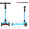 Allek Kick Scooter B02, Lean 'N Glide Scooter with Extra Wide PU Light-Up Wheels and 4 Adjustable Heights for Children from 3-12yrs (Aqua Blue)