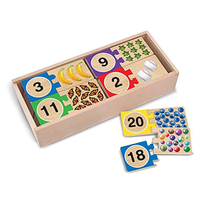 Melissa & Doug Self-Correcting Wooden Number Puzzles With Storage Box (40 pcs)