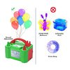 NuLink Electric Portable Dual Nozzle Balloon Blower Pump Inflation for Decoration, Party [110V~120V, 600W, Green]