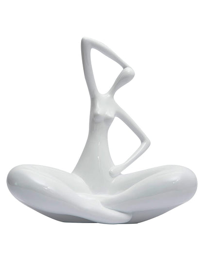 NENBOLEC Yoga Sculpture Statue Woman Lady Figurine Modern Home Decor Table Centerpiece Crafts Polyresin Arts 10.2 inch