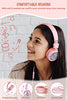 New bee Kids Headphones for School with Microphone KH20 Wired HD Stereo Safe Volume Limited 85dB/94dB Foldable Lightweight On-Ear Headphone for Girl/Mac/Android/Kindle/Tablet/Pad (Pink)