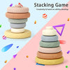 Mini Tudou 6 Pcs Stacking & Nesting Circle Toy,Soft Building Rings Stacker & Teethers,Squeeze Play with Early Educational Learning Stacking Tower, Best Gift for 6+ Months Boys&Girls