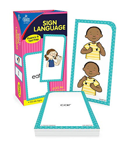 Carson Dellosa 104 American Sign Language Flash Cards for Kids, Toddlers and Beginners, ASL Flash Cards for Kids, ASL Cards for Beginners Covering 122 ASL Signs, Learn Sign Language for Beginners