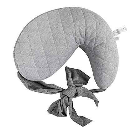 Boppy Anywhere Nursing Pillow Support, Soft Gray Heathered with Stretch Belt that Stores Small, Breastfeeding and Bottle-feeding Support at Home and for Travel, Plus Sized to Petite, Machine Washable