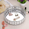 Hipiwe Mirrored Crystal Vanity Makeup Tray - 10 Inches Sparkly Bling Jewelry Trinket Display Tray Decorative Makeup Tray Cosmetic Perfume Organizer Tray for Dresser Bathroom Home Decor (Silver)