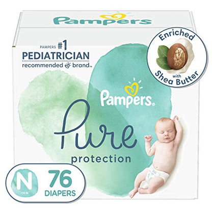 Pampers Pure Protection Diapers Size 0, 76 count - Disposable Diapers