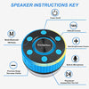 Donerton Bluetooth Shower Speaker, IPX-7 Waterproof Wireless Speakers HD Sound Stereo, Portable Speaker, LED Light Mini Speakers with Suction Cup, Radio, Pairing Mode, Built-in Mic, Handsfree, Blue