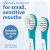 Philips Sonicare for Kids 3+ Genuine Replacement Toothbrush Heads, 2 Brush Heads, Turquoise and White, Compact, HX6032/94
