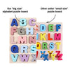 GEMEM Wooden Puzzles for Toddlers, Large Alphabet ABC Upper Case Letter and Number Wood Montessori Learning Board Educational Toys for Boys Girls Set of 2
