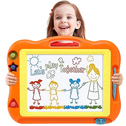 Magnetic Drawing Board Toddler Toys for Boys Girls, 17 Inch Erasable Doodle Board for Kids Colorful Etch Education Sketch Doodle Pad Toddler Toys for Age 3 4 5 6 7 Year Old boy Girl