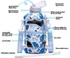 H2O Capsule 2.2L Half Gallon Water Bottle with Storage Sleeve and Removable Straw - BPA Free Large Reusable Drink Container with Handle - Big Sports Jug, 2.2 Liter (74 Ounce), Blue Collage