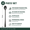 Hiware Matte Black 9-Inch Long Handle Iced Tea Spoon, Coffee Spoon, Ice Cream Spoon, Stainless Steel Cocktail Stirring Spoons, Set of 4