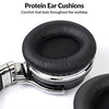 Silensys E7 Active Noise Cancelling Headphones Bluetooth Headphones with Microphone Deep Bass Wireless Headphones Over Ear, Comfortable Protein Earpads, 30 Hours Playtime for Travel/Work, Black