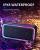 Kunodi Bluetooth Speaker, Bluetooth 5.0 Wireless Portable Speaker with 10W Stereo Sound, Party Speakers with Ambient RGB Light,IPX5 Waterproof Speakers for Outdoors, Travel?Black