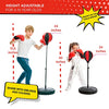 Whoobli Punching Bag for Kids Incl Boxing Gloves | 3-10 Years Old Adjustable Kids Punching Bag with Stand | Boxing Bag Set Toy for Boys & Girls (Red Black)