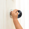 CLYMENE Improved Door Knob Covers Child Proof Door Handle Covers Child Safety, Baby Proof Door Knob Locks for Kids, 4 Pack (Clear-Black)