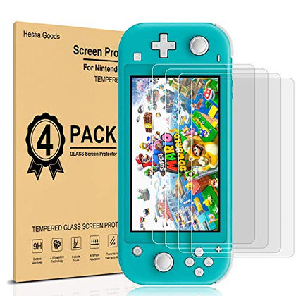 daydayup [4 Pack] Hestia Goods Tempered Glass Screen Protector Compatible with Nintendo switch lite - Transparent HD Clear Anti-Scratch Screen Protector for Nintendo Switch lite