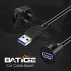 BATIGE Small USB 3.0 Male to Female AUX Flush Panel Mount Extension Cable for Car Truck Boat Motorcycle Dashboard 3ft