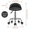 KKTONER PU Leather Round Rolling Stool with Foot Rest Height Adjustable Swivel Drafting Work SPA Task Chair with Wheels (Black)
