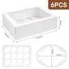 VGOODALL 6PCS White Cupcake Container, 12 Count with Window Boxes Holding 72 Pastry Box for Birthday Holiday Party Bakery Supplies 13.2