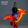 Letsglow Kids Dinosaur Costumes, Inflatable T-Rex Green Dinosaur Halloween Blow Up Costumes With LED Lights,Cosplay for Kids (Red Dinosaur A, 6-8Years)