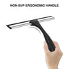 SetSail Shower Squeegee for Glass Door Stainless Steel Window Squeegee All-Purpose Heavy-Duty Bathroom Squeegee for Shower Glass Door and Tile Cleaning Non-Slip Handle 10 Inches