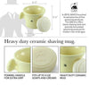 G.B.S Heavy Duty Ceramic Ivory Shaving Set - Mug with Knob Handle, Faux Ivory Handle Shaving Brush and Natural Shave Soap