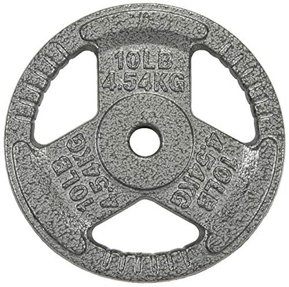 BalanceFrom Cast Iron Plate Weight Plate for Strength Training and Weightlifting, Standard, 10-Pound, Single