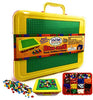 Matty's Toy Stop Brik-Kase 2.0 Travel, Building, Storage & Organizer Container Case with Building Plate Lid (Holds Approx 2000pcs) - Compatible With All Major Brands (Red, Green & Yellow)