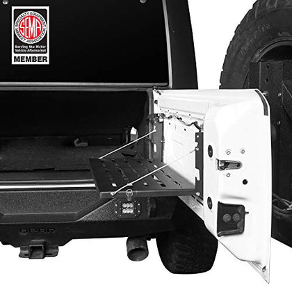 Hooke Road JK Wrangler Tailgate Table Metal Storage Rack Foldable Cargo Shelf for 2007-2018 Jeep Wrangler JK & Unlimited