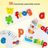 Coogam Read Spelling Learning Toy, Wooden Alphabet Flash Cards Matching Sight Words ABC Letters Recognition Game Preschool Educational Tool Set for 3 4 5 Years Old Girls and Boys Kids
