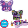 Polly Pocket Backyard Butterfly Compact, Outdoor Theme with Micro Polly Doll, Pollys Mom Doll 5 Reveals & 12 Accessories, Pop & Swap Feature, for Ages 4 Years Old & Up (Amazon Exclusive)