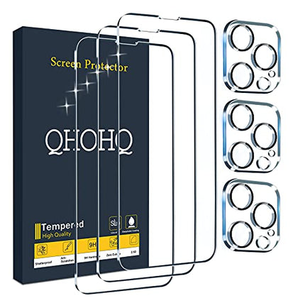 QHOHQ 3 Pack Screen Protector for iPhone 13 Pro Max 6.7