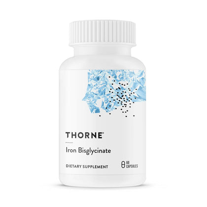 Thorne Iron Bisglycinate 25mg - Optimal Absorption, Red Blood Cell Support - Fight Fatigue, Iron Deficiency - NSF Certified, Gluten-Free - 60 Capsules