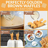 Nostalgia Vertical Waffle Maker, Bakes Two Fresh Batter Waffles at a Time in a Toaster, Removable Dishwasher Safe Silicone Molds, Extra Wide Slots, Adjustable Doneness Dial, Ivory, VWT2IVY