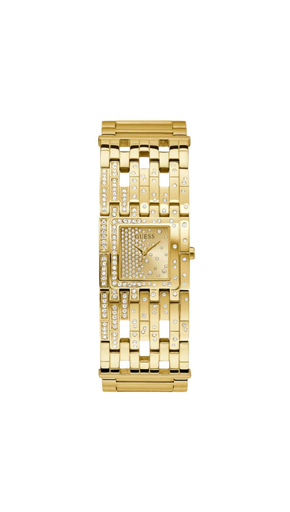 GUESS Women's 22mm Watch - Gold Tone Bracelet Champagne Dial Gold Tone Case