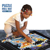 Puzzle Mat Roll Up,Store and Transport Puzzles to 1500 Pieces,with 4 Folding Jigsaw Sorting Tray, Hand Pump, Inflatable Tube, 45.7