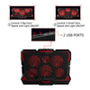Laptop Cooling Pad, Laptop Cooler with 6 Quiet Led Fans for 15.6-17 Inch Laptop Cooling Fan Stand, Portable Ultra Slim USB Powered Gaming Laptop Cooling Pad, Switch Control Fan Speed Function (Red)