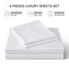ILAVANDE White King Size Sheets Set 4 Piece,Hotel Luxury Super Soft 1800 Series Microfiber Bed Sheets King Set-Wrinkle & Fade Resistant-14 Deep Pockets Sheets for King Size Bed(King,White)