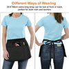 2 Pack Waitress Apron with 3 Pockets - Water & Oil Resistant - Black Waist Aprons for Servers - Half Aprons for Women - 12 Inch