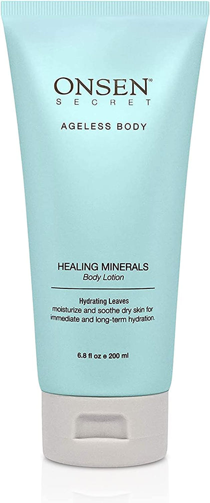 Onsen Secret Natural Daily Moisturizing Body Lotion w/Smoothing Organic Shea Butter for Normal to Dry Skin w/Healing Minerals, Jojoba, Aloe Vera, Vitamin E & Rice Bran Non-Greasy (Hydrating Leaves)