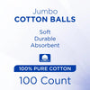 Equate Beauty Jumbo Cotton Balls, 100 Count