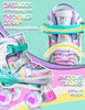 SULIFEEL Rainbow Unicorn 4 Size Adjustable Light up Roller Skates for Girls Boys for Kids Small