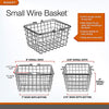 Spectrum Small Wire Storage Farmhouse Handles, Rust-Resistant Finish, Rustic-Style Tote Basket for Home Décor
