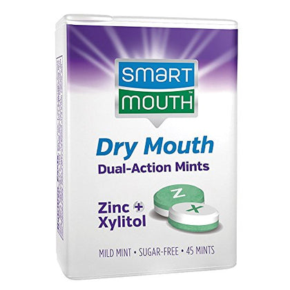 SmartMouth Dry Mouth Dual-Action Mints with Xylitol, 45 pieces